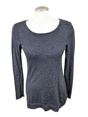 KENAR Merino Wool Sweater Gray Womens Medium Knit Base Layer Super Soft Winter